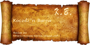 Koczán Barna névjegykártya